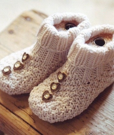 Детские ботиночки спицами