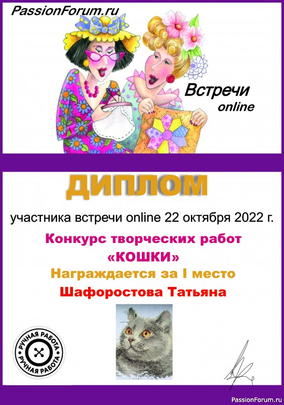 Конкурс среди участников встречи on-line 22.10.2022. "Кошки". ИТОГИ!