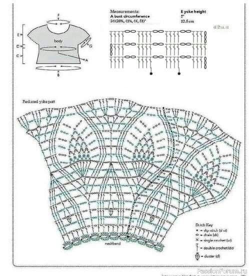 Блуза крючком. Схема.