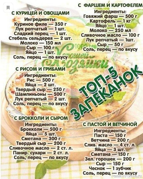 Шпаргалка кулинара