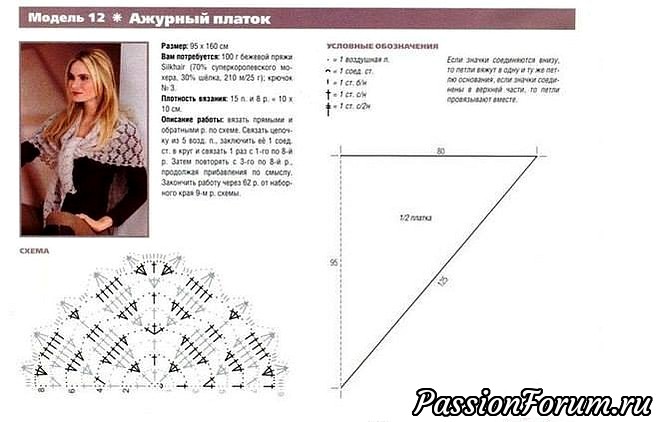 И снова ажурная шаль крючком.