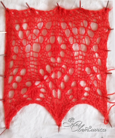 Первый этап совместного вязания ажурной накидки Poppy Shawl by ANNIKEN ALLIS