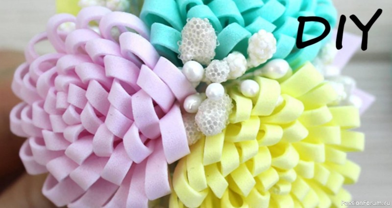 Цветок-резинка из фоамирана. Видео МК