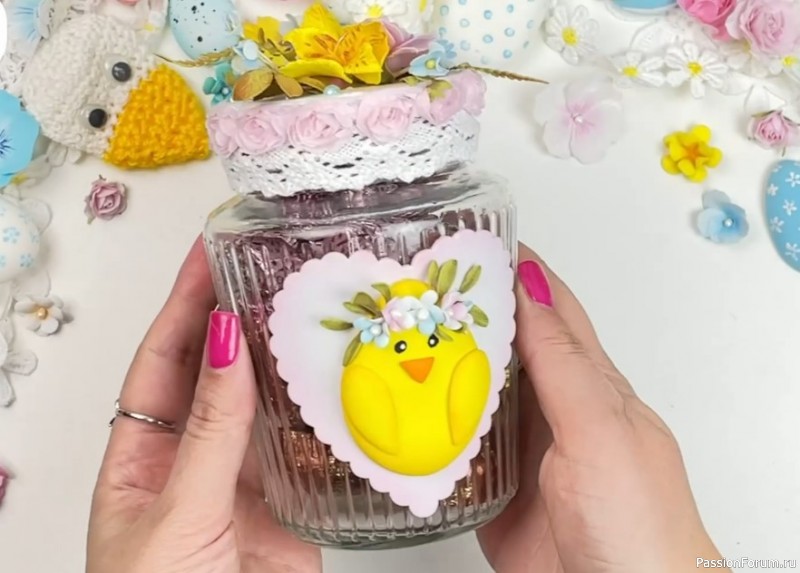 Обычную баночку превращаем в красивую упаковку для конфет. Видео МК