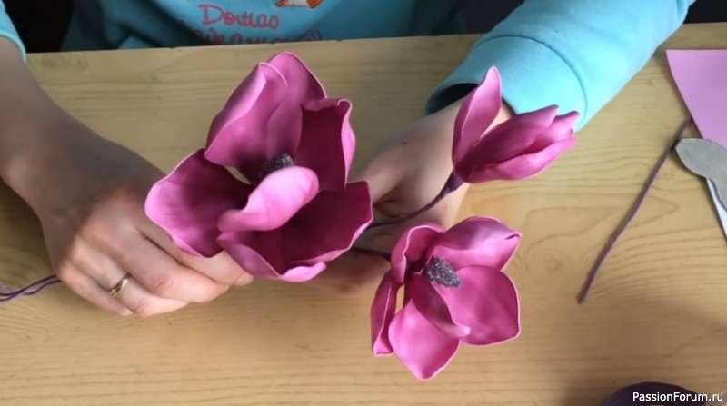 Магнолия из фоамирана. Видео МК