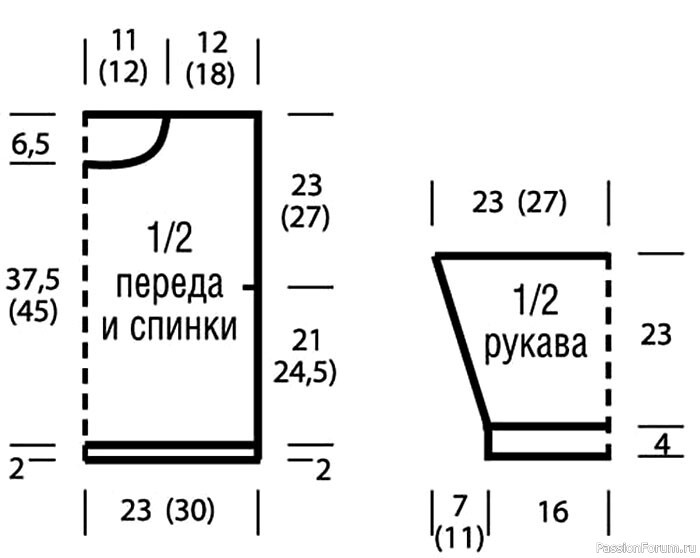 Пуловер со строгим геометрическим рисунком. Описание