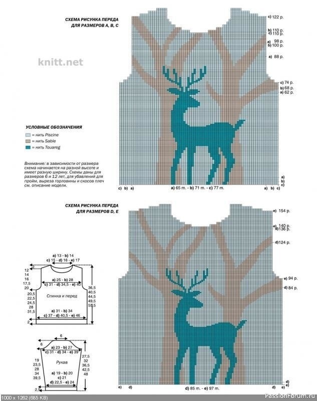 Пуловер для мальчика с узором «Олень». Описание и схема