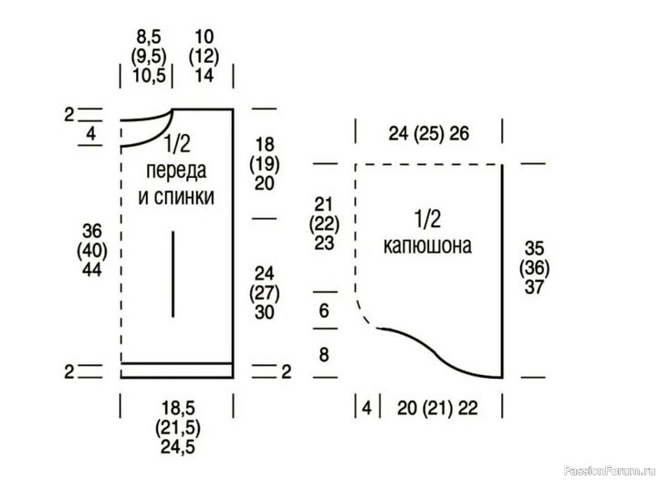 Безрукавка с капюшоном и карманом-кенгуру . Описание + выкройка