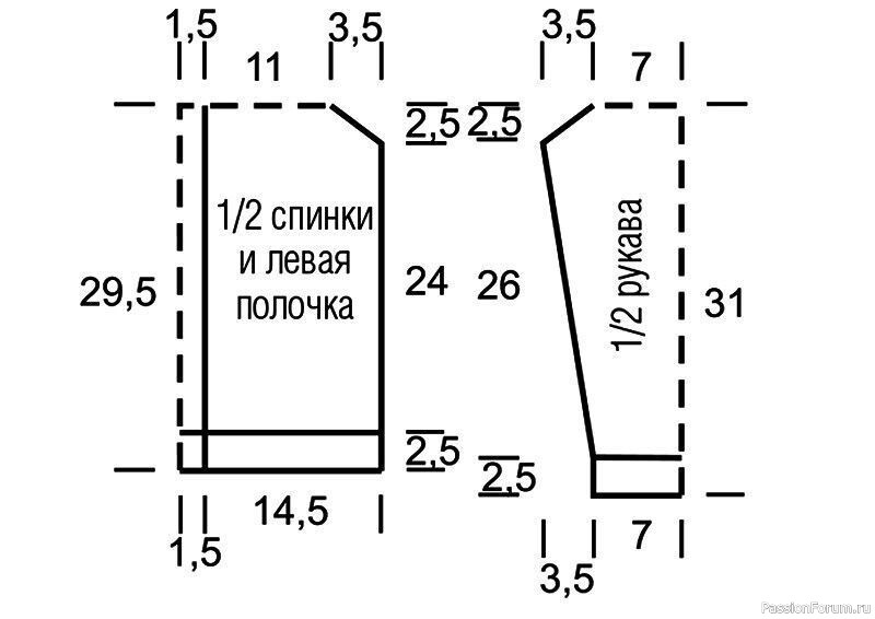 Жакет в горошек с кокеткой для девочки. Описание и схема