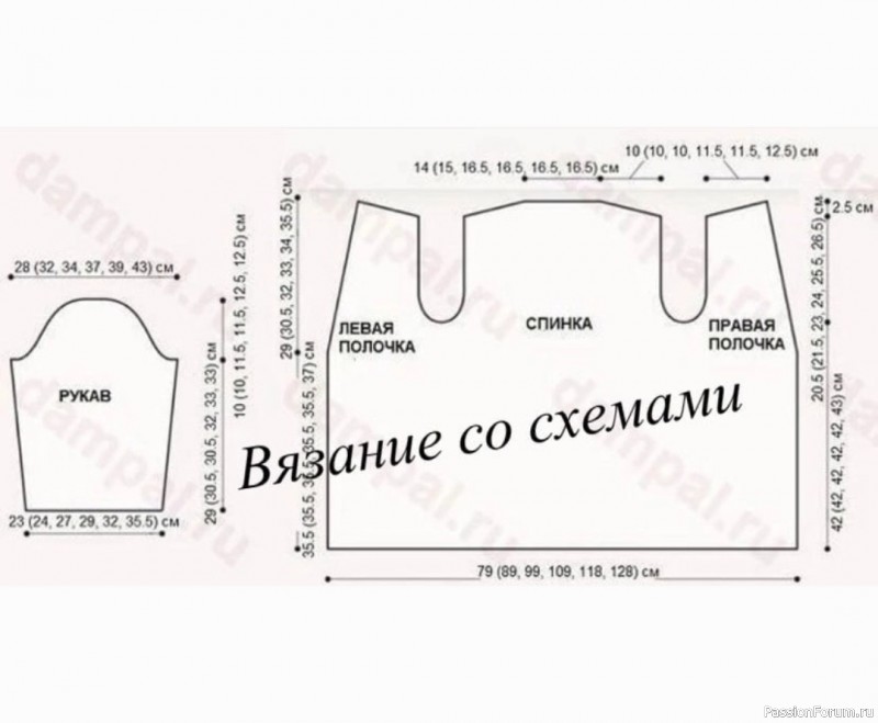 Жакет с ажурным полочками. Схема