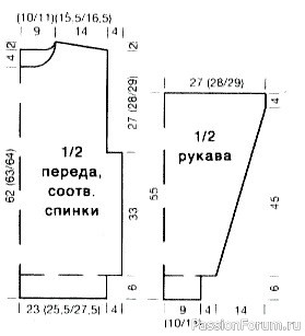 Мужской свитер спицами с узором "ромбы". Описание