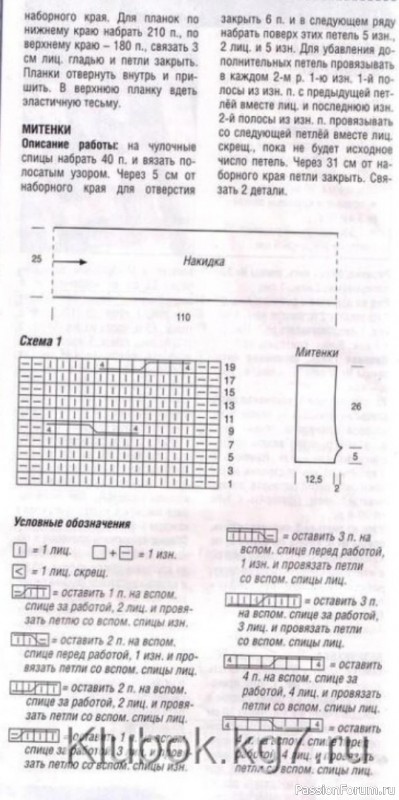 Накидка и митенки. Описание