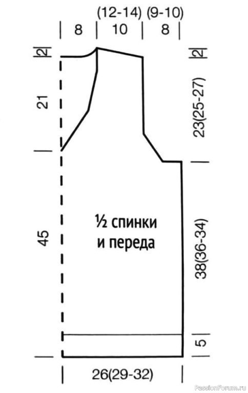 Мужской жилет спицами. Схема