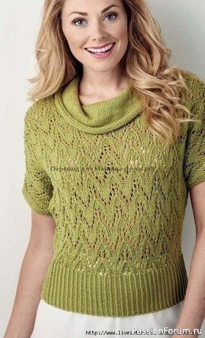 Вязаный ажурный топ. Описание и схема