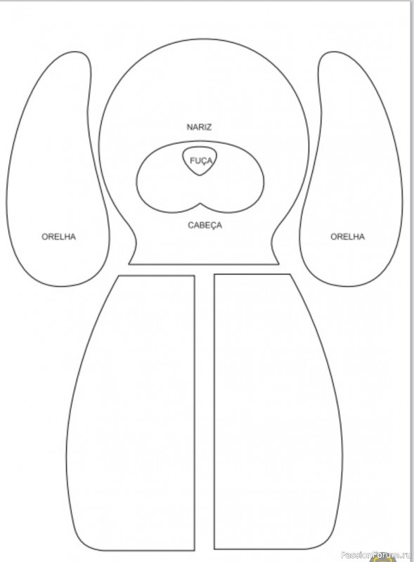 Лоскутная собачка. Выкройка