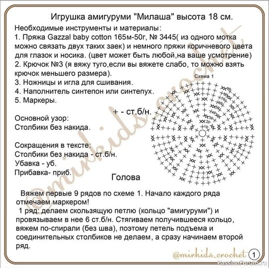 Зайка крючком. МК