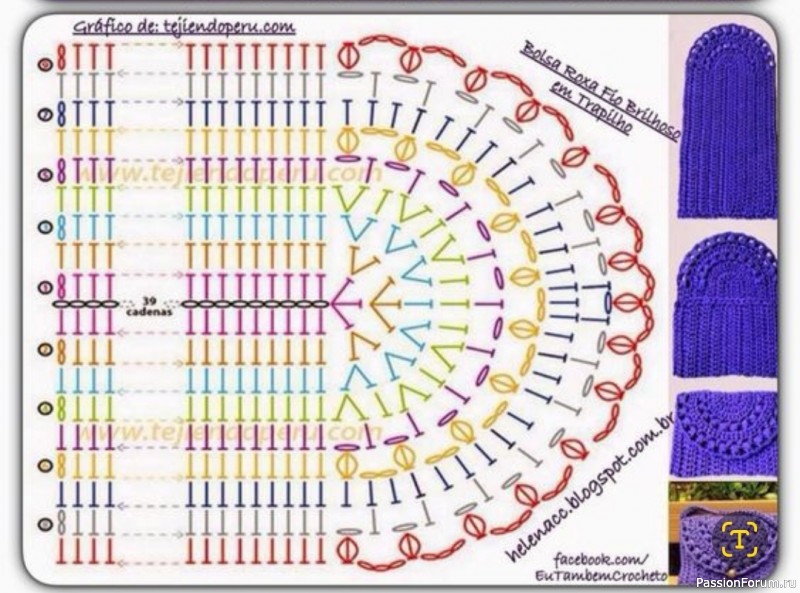 Сумка клатч крючком. Схема