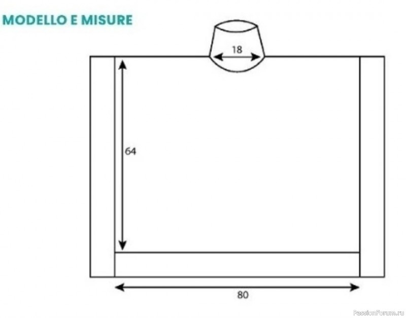 Пончо крючком. Схема