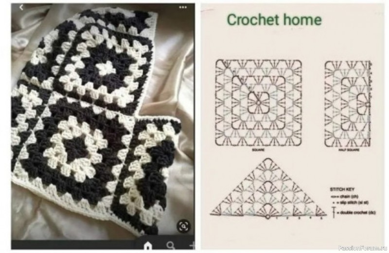 Жакет из мотивов крючком. Схема