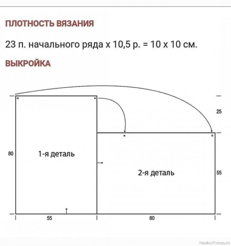 Пончо крючком. Схема