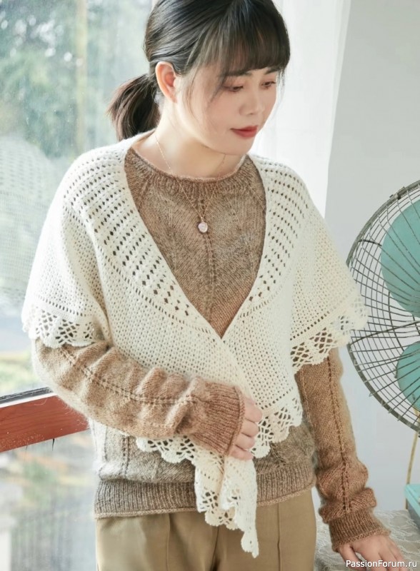 Полукруглая шаль крючком. Схема