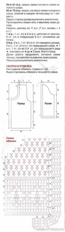 Кофточка прямого покроя. Описание и схемы