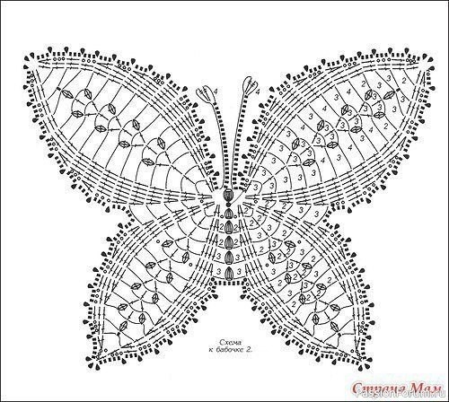 Бабочки крючком. Схемы