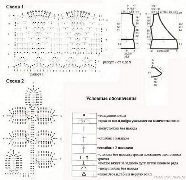 Кофточка с запахом. Схема и описание