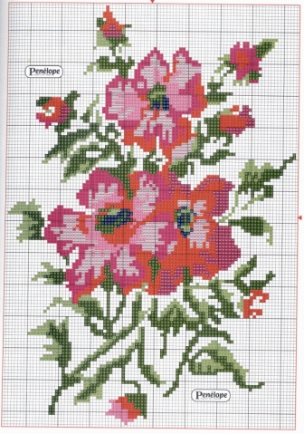 Плед крючком цветочная поляна схема и описание