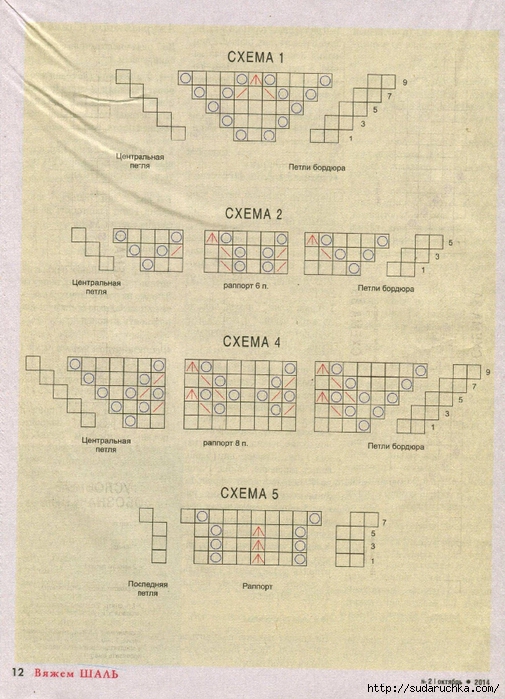 Журнал "Вяжем шали". Спицы и крючок. Описания и схемы