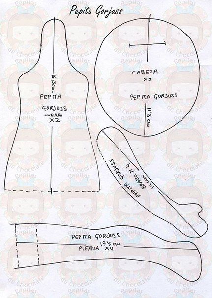 Текстильная (тряпичная) кукла. Выкройки