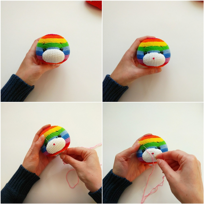 Радужный котик крючком. Описание