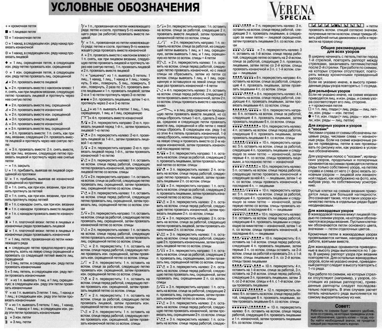 Красивый узор крючком. Схема вязания. И Альбом &laquo;Условные обозначения в разных журналах&raquo;