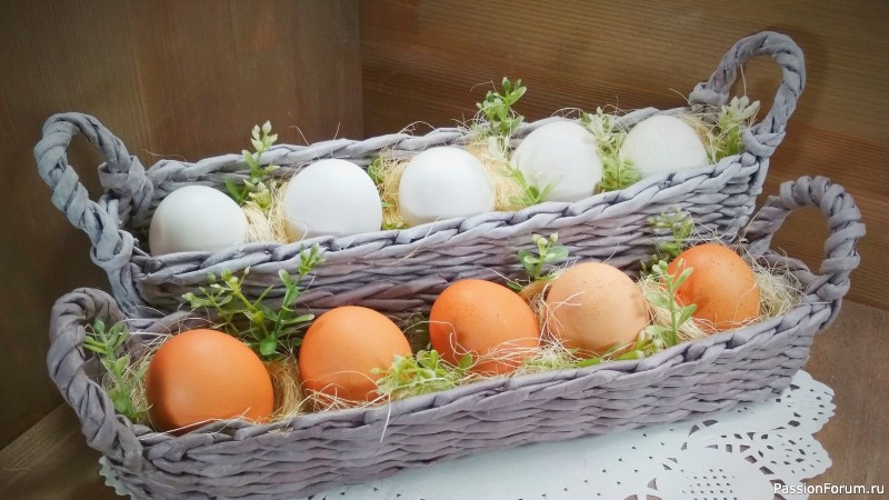 DIY МК Пасхальные поделки для яиц / Пасхальная корзинка / Украшение для пасхального декора
