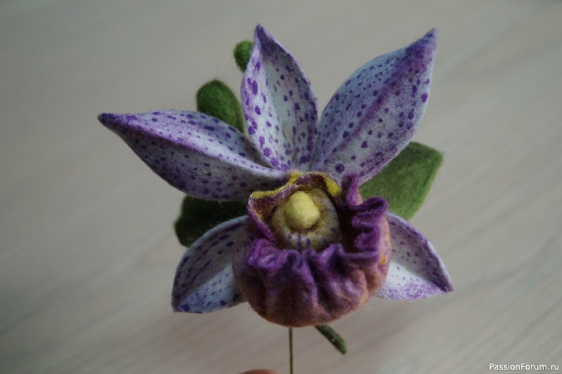 Шерстяная брошь-орхидея | Пособия по цветам, Валяние шерсти, Валяние