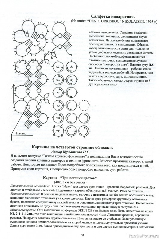 Н.С. Курбатская "Вяжем кружево фриволите" часть 9