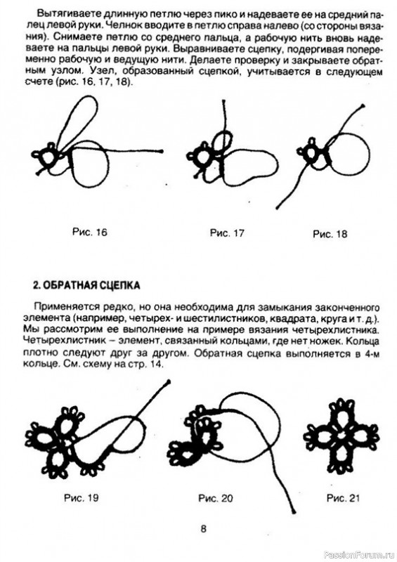 Схема для фриволите для начинающих 1 челнок