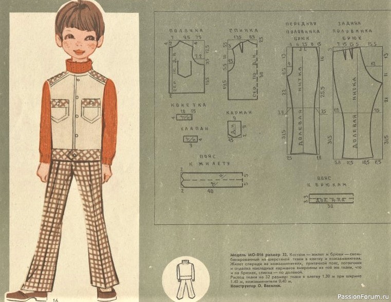 Детское платье. От 2 до 16 с выкройками. 1973