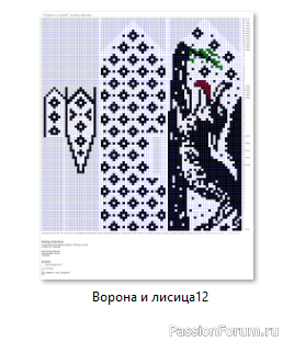 ​Жаккард. Варежки "Ворона и лисица". Схемы