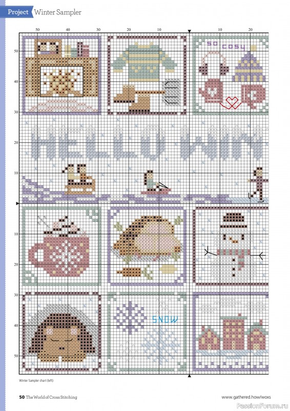 Коллекция вышивки в журнале «The World of Cross Stitching №353 2024»