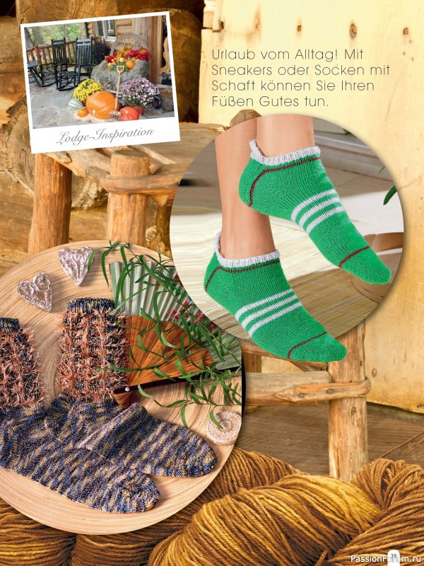 Коллекция моделей носков в журнале «Socken Stricken & Hakeln HU047 2023»