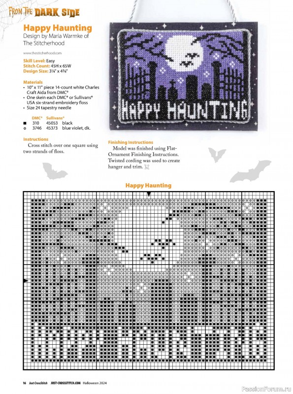 Коллекция вышивки в журнале «Just CrossStitch - Halloween 2024»