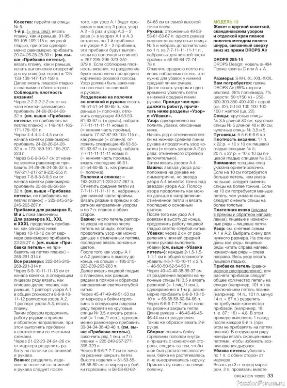 Вязаные модели в журнале «Creazion №1 2025»