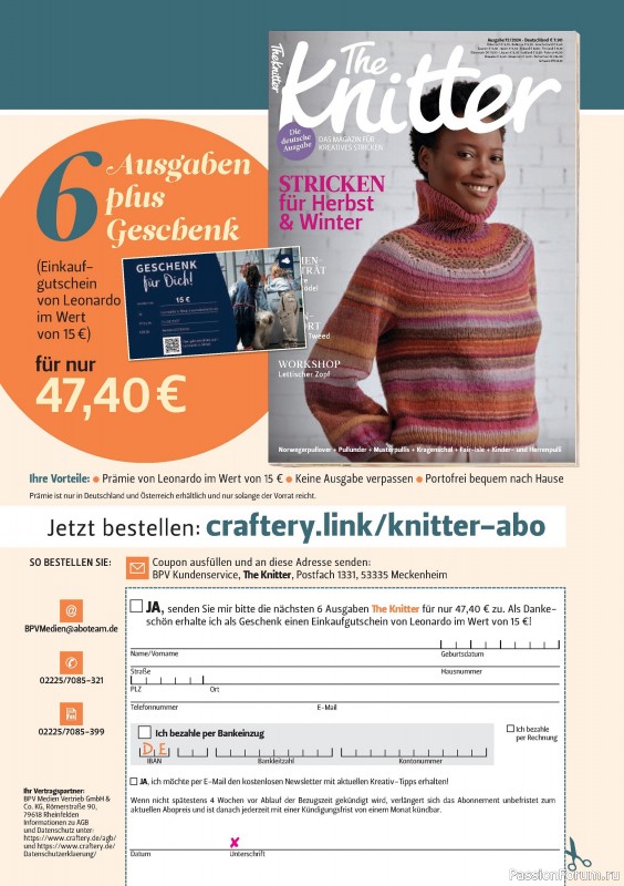 Вязаные проекты спицами в журнале « The Knitter №72 2024 Germany»