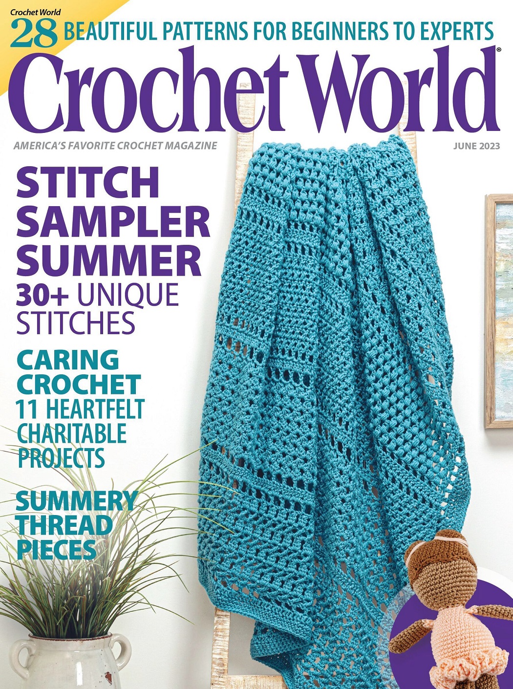 Вязаные проекты крючком в журнале «Crochet World June 2023» Журналы