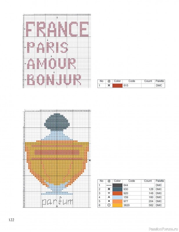 Коллекция вышивки в книге «Французская вышивка крестом». Продолжение