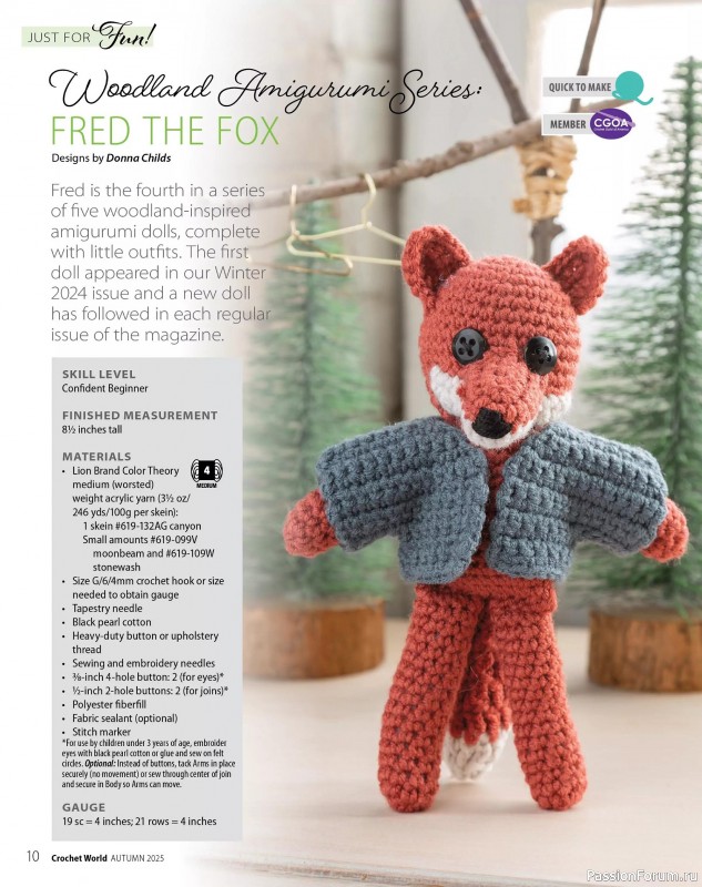 Вязаные проекты крючком в журнале «Crochet World - Autumn 2025»