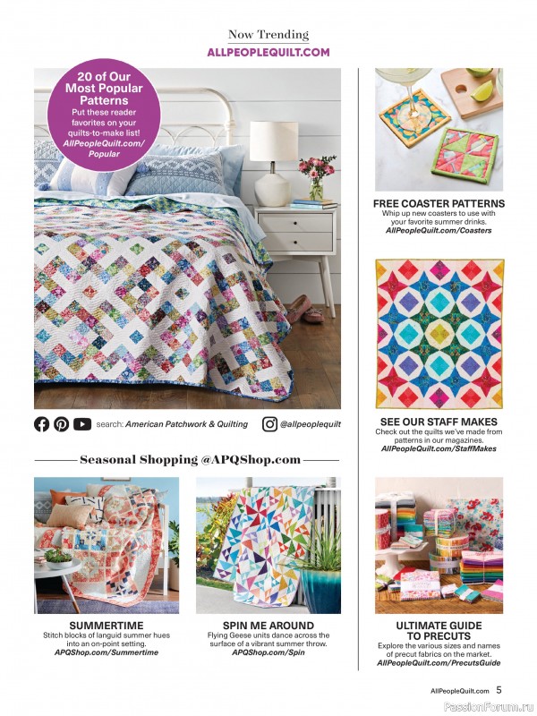 Коллекция проектов для рукодельниц в журнале «American Patchwork & Quilting №195 2025»
