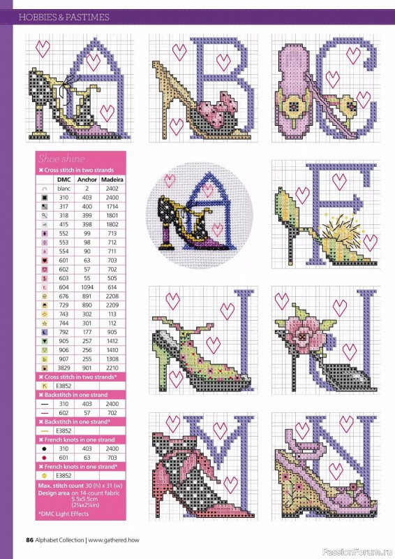 Коллекция вышивки в журнале «Cross Stitching Alphabet Collection 2022»