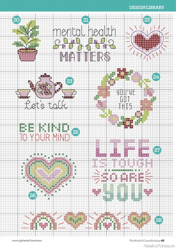 Коллекция вышивки в журнале «The World of Cross Stitching №350 2024»